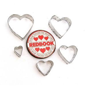 Vintage Redbook Tin Heart Shape Cookie Cutters
